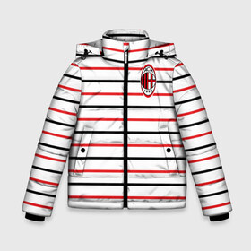 Зимняя куртка для мальчиков 3D с принтом AC Milan - Stripe white , ткань верха — 100% полиэстер; подклад — 100% полиэстер, утеплитель — 100% полиэстер | длина ниже бедра, удлиненная спинка, воротник стойка и отстегивающийся капюшон. Есть боковые карманы с листочкой на кнопках, утяжки по низу изделия и внутренний карман на молнии. 

Предусмотрены светоотражающий принт на спинке, радужный светоотражающий элемент на пуллере молнии и на резинке для утяжки | Тематика изображения на принте: ac | fc | football | milan | милан | футбол