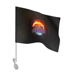 Флаг для автомобиля с принтом Black Sabbath земля в огне , 100% полиэстер | Размер: 30*21 см | black sabbath | группа | метал | надпись | оззи | осборн | хард рок | хеви метал