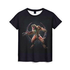 Женская футболка 3D с принтом Quake champions , 100% полиэфир ( синтетическое хлопкоподобное полотно) | прямой крой, круглый вырез горловины, длина до линии бедер | quake