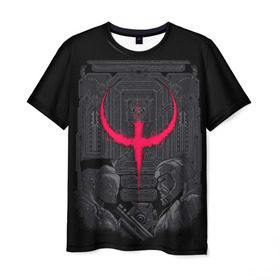 Мужская футболка 3D с принтом Quake champions , 100% полиэфир | прямой крой, круглый вырез горловины, длина до линии бедер | quake