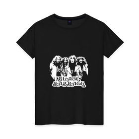 Женская футболка хлопок с принтом Группа Black Sabbath , 100% хлопок | прямой крой, круглый вырез горловины, длина до линии бедер, слегка спущенное плечо | 