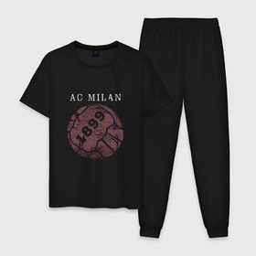 Мужская пижама хлопок с принтом AC Milan - 1899 Vintage (2018) , 100% хлопок | брюки и футболка прямого кроя, без карманов, на брюках мягкая резинка на поясе и по низу штанин
 | 
