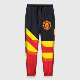 Мужские брюки 3D с принтом Manchester United 2018 , 100% полиэстер | манжеты по низу, эластичный пояс регулируется шнурком, по бокам два кармана без застежек, внутренняя часть кармана из мелкой сетки | 