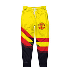 Мужские брюки 3D с принтом Manchester United 2018 #5 , 100% полиэстер | манжеты по низу, эластичный пояс регулируется шнурком, по бокам два кармана без застежек, внутренняя часть кармана из мелкой сетки | манчестер юнайтед | эмблема