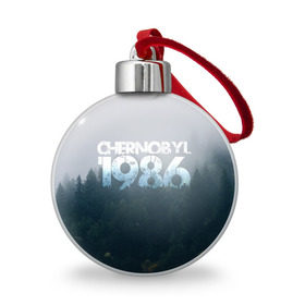 Ёлочный шар с принтом Чернобыль 1986 , Пластик | Диаметр: 77 мм | Тематика изображения на принте: 1986 | дым | завод | лес | опасность | радиация | чаэс | чернобыль | экология