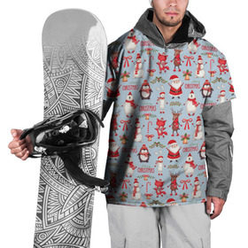 Накидка на куртку 3D с принтом Рождественская Милота , 100% полиэстер |  | Тематика изображения на принте: дед мороз | заяц | колокольчик | лиса | лисичка | медведь | олень | омела | пингвин | санта клаус