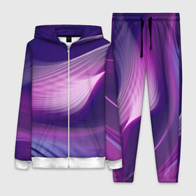 Женский костюм 3D с принтом Фиолетовые Волны ,  |  | линии | узоры | фиолетовый | цвет