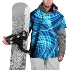 Накидка на куртку 3D с принтом Синие вихри , 100% полиэстер |  | Тематика изображения на принте: абстракция | вихрь | синий | текстура