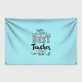 Флаг-баннер с принтом Лучший учитель , 100% полиэстер | размер 67 х 109 см, плотность ткани — 95 г/м2; по краям флага есть четыре люверса для крепления | день учителя | учитель
