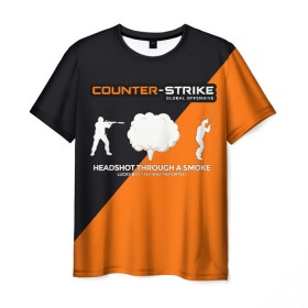Мужская футболка 3D с принтом Asiimov Headshot , 100% полиэфир | прямой крой, круглый вырез горловины, длина до линии бедер | counter strike | cs | global offensive | go | headshot | контр страйк | контра