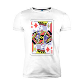 Мужская футболка премиум с принтом Король буби , 92% хлопок, 8% лайкра | приталенный силуэт, круглый вырез ворота, длина до линии бедра, короткий рукав | азарт | атласная | бубей | бубны | карты | колода | масть