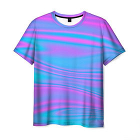 Мужская футболка 3D с принтом Глянцевые линии , 100% полиэфир | прямой крой, круглый вырез горловины, длина до линии бедер | color | paint | абстракция | абстракция красок | краска | разводы | разводы красок | цветные краски | яркие краски