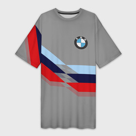 Платье-футболка 3D с принтом Бмв | Bmw 2018 Grey ,  |  | bmw | автомобиль | автомобильные | бмв | марка | машины | мужчинам | патриот | подарок | тренд | фанат | флаг