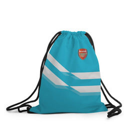 Рюкзак-мешок 3D с принтом Арсенал / FC Arsenal 2018 Blue , 100% полиэстер | плотность ткани — 200 г/м2, размер — 35 х 45 см; лямки — толстые шнурки, застежка на шнуровке, без карманов и подкладки | Тематика изображения на принте: 