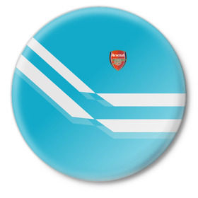 Значок с принтом Арсенал / FC Arsenal 2018 Blue ,  металл | круглая форма, металлическая застежка в виде булавки | 