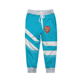 Детские брюки 3D с принтом Арсенал / FC Arsenal 2018 Blue , 100% полиэстер | манжеты по низу, эластичный пояс регулируется шнурком, по бокам два кармана без застежек, внутренняя часть кармана из мелкой сетки | 