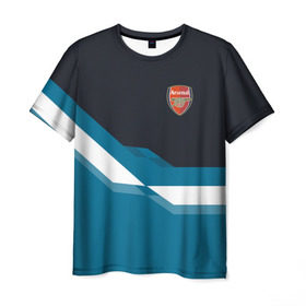Мужская футболка 3D с принтом Арсенал / FC Arsenal 2018 #1 , 100% полиэфир | прямой крой, круглый вырез горловины, длина до линии бедер | fc | геометрия | эмблема