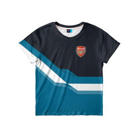 Детская футболка 3D с принтом Арсенал / FC Arsenal 2018 #1 , 100% гипоаллергенный полиэфир | прямой крой, круглый вырез горловины, длина до линии бедер, чуть спущенное плечо, ткань немного тянется | fc | геометрия | эмблема