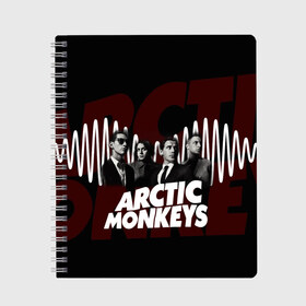 Тетрадь с принтом Группа Arctic Monkeys , 100% бумага | 48 листов, плотность листов — 60 г/м2, плотность картонной обложки — 250 г/м2. Листы скреплены сбоку удобной пружинной спиралью. Уголки страниц и обложки скругленные. Цвет линий — светло-серый
 | алекс тёрнер | арктик | арктические мартышки | гаражный | группа | дж ейми кук | инди рок | манкис | музыка | мэтт хелдер | ник о мэлли | обезьяна | постпанк ривайвл | психоделический | рок