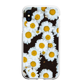 Чехол для iPhone XS Max матовый с принтом Аромашки , Силикон | Область печати: задняя сторона чехла, без боковых панелей | белый | желтый | красивые | красота | мода | модные | природа | растения | ромашка | ромашки | текстура | тренды | цветы