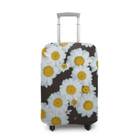 Чехол для чемодана 3D с принтом Аромашки , 86% полиэфир, 14% спандекс | двустороннее нанесение принта, прорези для ручек и колес | белый | желтый | красивые | красота | мода | модные | природа | растения | ромашка | ромашки | текстура | тренды | цветы