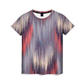 Женская футболка 3D с принтом Штрихи fashion , 100% полиэфир ( синтетическое хлопкоподобное полотно) | прямой крой, круглый вырез горловины, длина до линии бедер | watercolor | абстракция красок | акварель | брызги красок | краска | потертость красок