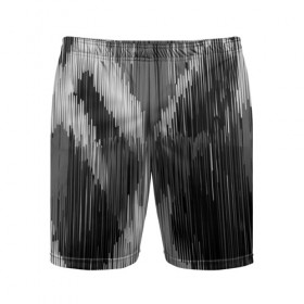 Мужские шорты 3D спортивные с принтом Черно-белая штриховка ,  |  | Тематика изображения на принте: watercolor | абстракция красок | акварель | брызги красок | краска | потертость красок