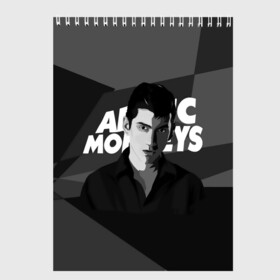 Скетчбук с принтом Солист Arctic Monkeys , 100% бумага
 | 48 листов, плотность листов — 100 г/м2, плотность картонной обложки — 250 г/м2. Листы скреплены сверху удобной пружинной спиралью | arc | алекс тёрнер | арктик | арктические мартышки | гаражный | группа | джейми кук | инди рок | манкис | музыка | мэтт хелдер | ник о мэлли | обезьяна | постпанк ривайвл | психоделический | рок