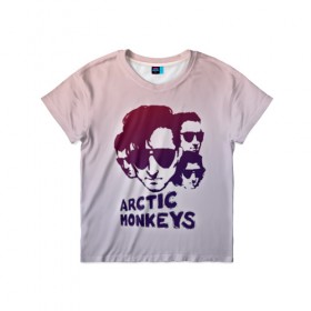 Детская футболка 3D с принтом Группа Arctic Monkeys , 100% гипоаллергенный полиэфир | прямой крой, круглый вырез горловины, длина до линии бедер, чуть спущенное плечо, ткань немного тянется | 