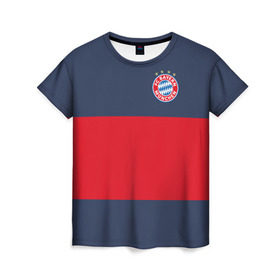 Женская футболка 3D с принтом Bayern Munchen - Red-Blue FCB (2018 NEW) , 100% полиэфир ( синтетическое хлопкоподобное полотно) | прямой крой, круглый вырез горловины, длина до линии бедер | 0x000000123 | bayern munchen | fcb | football | бавария мюнхен | футбол