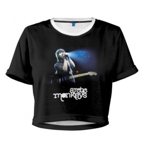 Женская футболка 3D укороченная с принтом Alex Turner Arctic Monkeys , 100% полиэстер | круглая горловина, длина футболки до линии талии, рукава с отворотами | алекс тёрнер | арктик | арктические мартышки | гаражный | группа | джейми кук | инди рок | манкис | музыка | мэтт хелдер | ник о мэлли | обезьяна | постпанк ривайвл | психоделический | рок