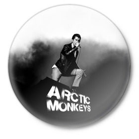 Значок с принтом Солист Arctic Monkeys ,  металл | круглая форма, металлическая застежка в виде булавки | алекс тёрнер | арктик | арктические мартышки | гаражный | группа | джейми кук | инди рок | манкис | музыка | мэтт хелдер | ник о мэлли | обезьяна | постпанк ривайвл | психоделический | рок