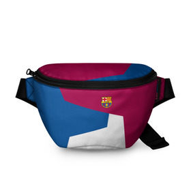 Поясная сумка 3D с принтом FC Barcelona 2018 #4 , 100% полиэстер | плотная ткань, ремень с регулируемой длиной, внутри несколько карманов для мелочей, основное отделение и карман с обратной стороны сумки застегиваются на молнию | fc | барселона | эмблема
