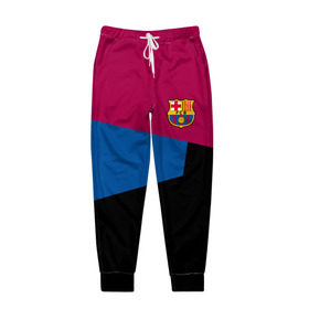Мужские брюки 3D с принтом FC Barcelona 2018 #5 , 100% полиэстер | манжеты по низу, эластичный пояс регулируется шнурком, по бокам два кармана без застежек, внутренняя часть кармана из мелкой сетки | fcb | барселона | геометрия | футбольный клуб