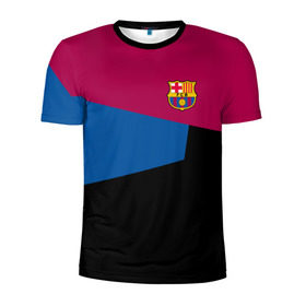 Мужская футболка 3D спортивная с принтом FC Barcelona 2018 #5 , 100% полиэстер с улучшенными характеристиками | приталенный силуэт, круглая горловина, широкие плечи, сужается к линии бедра | fcb | барселона | геометрия | футбольный клуб