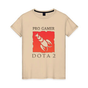Женская футболка хлопок с принтом Dota 2 Pro Gamer , 100% хлопок | прямой крой, круглый вырез горловины, длина до линии бедер, слегка спущенное плечо | Тематика изображения на принте: 