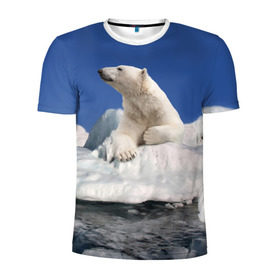 Мужская футболка 3D спортивная с принтом Арктика , 100% полиэстер с улучшенными характеристиками | приталенный силуэт, круглая горловина, широкие плечи, сужается к линии бедра | Тематика изображения на принте: animals | bear | ice | nature | polar bear | power | travel | белый медведь | животные | лёд | медведь | природа | путешествия | сила | снег