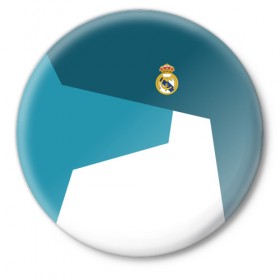 Значок с принтом Real Madrid 2018 #5 ,  металл | круглая форма, металлическая застежка в виде булавки | fc | football | football club | real madrid | sport | реал мадрид | спорт | спортивные | униформа | фк | футбол | футбольный клуб
