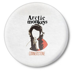 Значок с принтом Arctic Monkeys cornerstone ,  металл | круглая форма, металлическая застежка в виде булавки | Тематика изображения на принте: алекс тёрнер | арктик | арктические мартышки | гаражный | группа | джейми кук | инди рок | манкис | музыка | мэтт хелдер | ник о мэлли | обезьяна | постпанк ривайвл | психоделический | рок