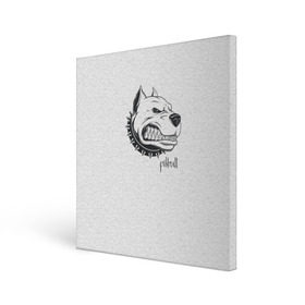 Холст квадратный с принтом Pitbull , 100% ПВХ |  | Тематика изображения на принте: dog | питбуль | порода | рисунок | собака