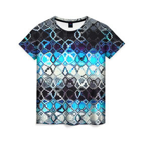 Женская футболка 3D с принтом frost psychedelic , 100% полиэфир ( синтетическое хлопкоподобное полотно) | прямой крой, круглый вырез горловины, длина до линии бедер | 