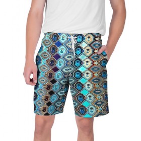Мужские шорты 3D с принтом psychedelic mosaica ,  полиэстер 100% | прямой крой, два кармана без застежек по бокам. Мягкая трикотажная резинка на поясе, внутри которой широкие завязки. Длина чуть выше колен | 