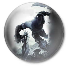 Значок с принтом Darksiders 2 ,  металл | круглая форма, металлическая застежка в виде булавки | Тематика изображения на принте: darksiders