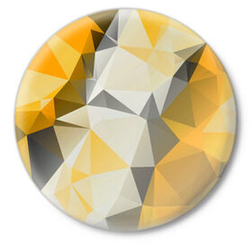 Значок с принтом Sport Abstract 2018 ,  металл | круглая форма, металлическая застежка в виде булавки | абстракция | геометрия | желтый | краски | линии | мода | модные | пирамиды | полосы | серый | тренды | треугольники | узоры | фигуры | цвет