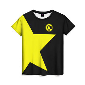 Женская футболка 3D с принтом FC Borussia Dortmund 2018 , 100% полиэфир ( синтетическое хлопкоподобное полотно) | прямой крой, круглый вырез горловины, длина до линии бедер | боруссия | дортмунд