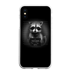 Чехол для iPhone XS Max матовый с принтом Енот Преступник , Силикон | Область печати: задняя сторона чехла, без боковых панелей | raccoon | виновен | полоскун | стражи