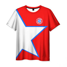 Мужская футболка 3D с принтом ФК Бавария 2018 , 100% полиэфир | прямой крой, круглый вырез горловины, длина до линии бедер | bayern | fly fc | бавария | спорт | футбольный клуб