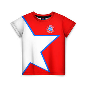 Детская футболка 3D с принтом ФК Бавария 2018 , 100% гипоаллергенный полиэфир | прямой крой, круглый вырез горловины, длина до линии бедер, чуть спущенное плечо, ткань немного тянется | bayern | fly fc | бавария | спорт | футбольный клуб