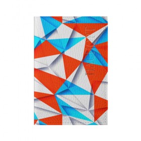 Обложка для паспорта матовая кожа с принтом Треугольники , натуральная матовая кожа | размер 19,3 х 13,7 см; прозрачные пластиковые крепления | 