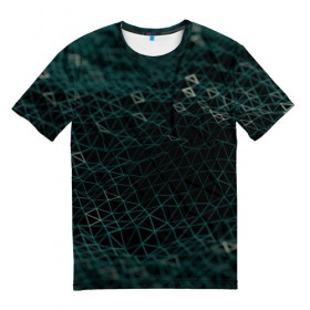 Мужская футболка 3D с принтом Технологии , 100% полиэфир | прямой крой, круглый вырез горловины, длина до линии бедер | abstraction | geometry | абстракция | геометрия | грани | линии | полигоны | постель | текстура | треугольники